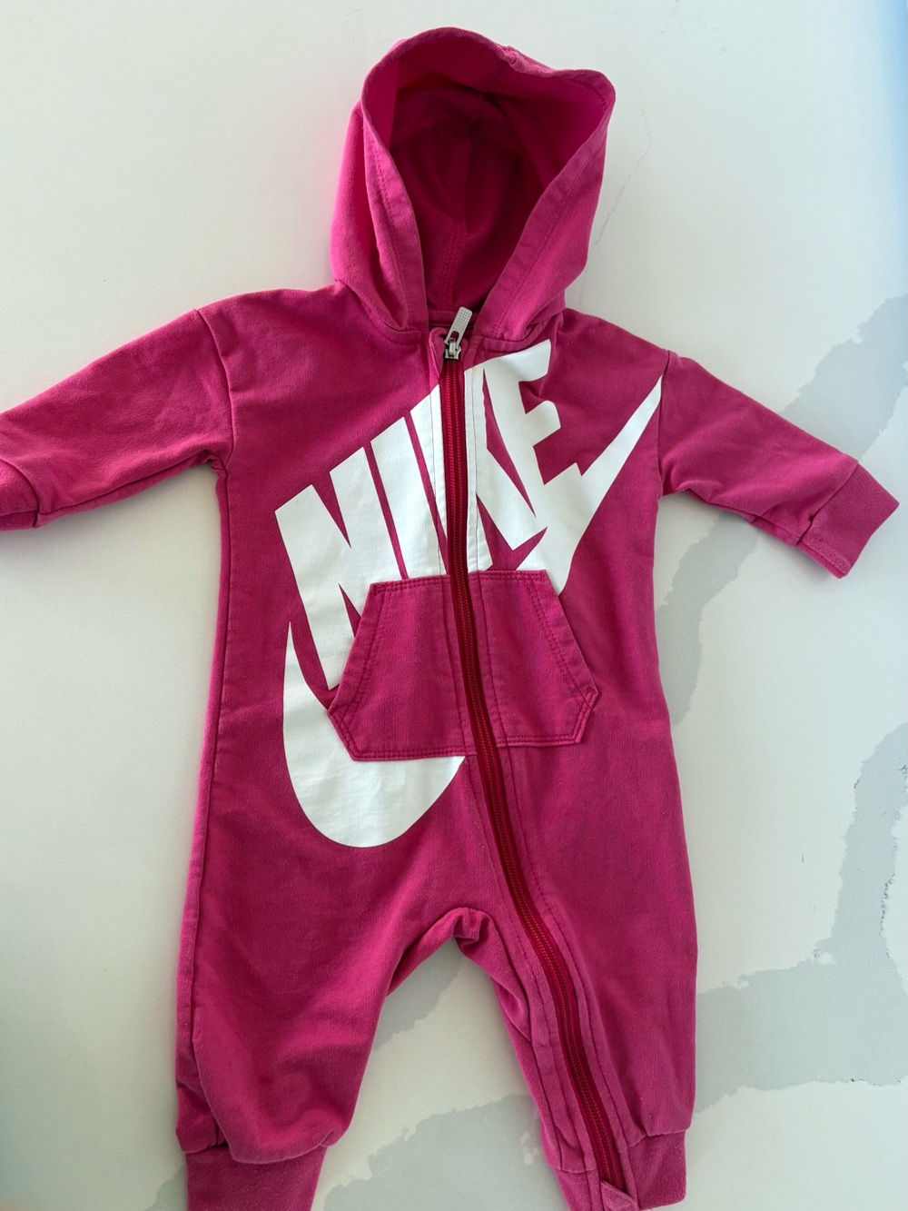 Nike one piece footless romper w/hood girls 6 months